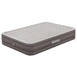 Bestway: Tough Guard 14" Air Mattress - Queen - Built-in A/C Pump, Inflatable Indoor Airbed, Wave Beam Construction, Storage Carry Bag, Luxe Surface