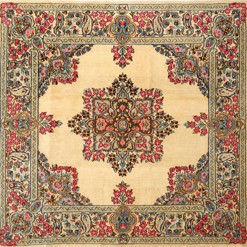 Tapis oriental beige / rose Crotts, Rond 6 pi