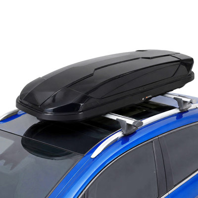 Rooftop Cargo Box Carrier – 79" x 35" x 15" (200x88x38 cm), 24 cu ft, Hard Shell, Dual-Side Opening, Waterproof, 165 lbs Capacity, Black