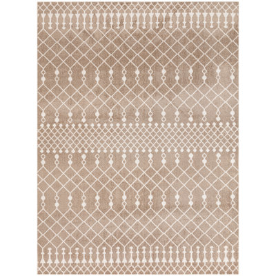 Dakota Fields Burrillville Taupe Bohemian Machine Washable Indoor Rug