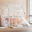 Lit simple au-dessus d'un lit superposé blanc avec glissade - nombreuses options de rangement, dispositif de divertissement stable,-120416893