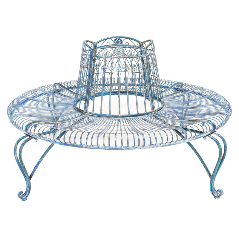 Banc d'arbre en fer Bremen, Bleu antique