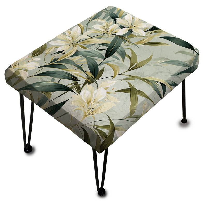 Bamboo Whispers - motif tropical II - repose-pieds rectangulaire tropical