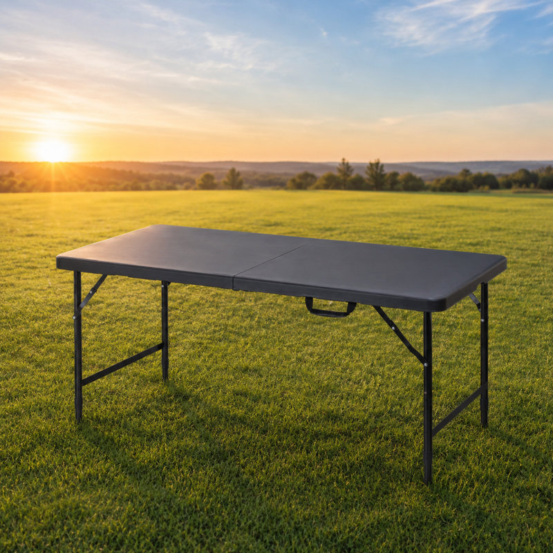 Table pliante portative multifonctionnelle de 4 pi pour les pique-niques, les fêtes, les jeux, l'utilisation intérieure et extérieure, hauteur réglable, rangement facile, conception à verrou stable, convient au camping, aux barbecues, aux réunions de famille, aux travaux manuels