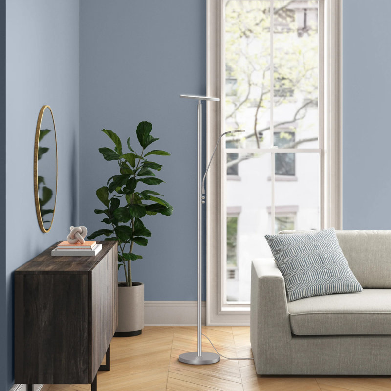 Eldridge 72'' LED Torchiere Floor Lamp, Chrome