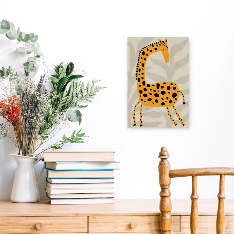 Whimsical Safari Giraffe Abstract Playful Serene Giraffe Nature Wall Art Print 1 Piece Wrapped Canvas Wall Art