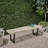 Rustic Contemporary Outdoor Bench, Wood And Black Iron, 61.38 In Length, Comfortable For Three Surface, Closed Iron Legs, Gray Wash Finish, Minimal, Artistic