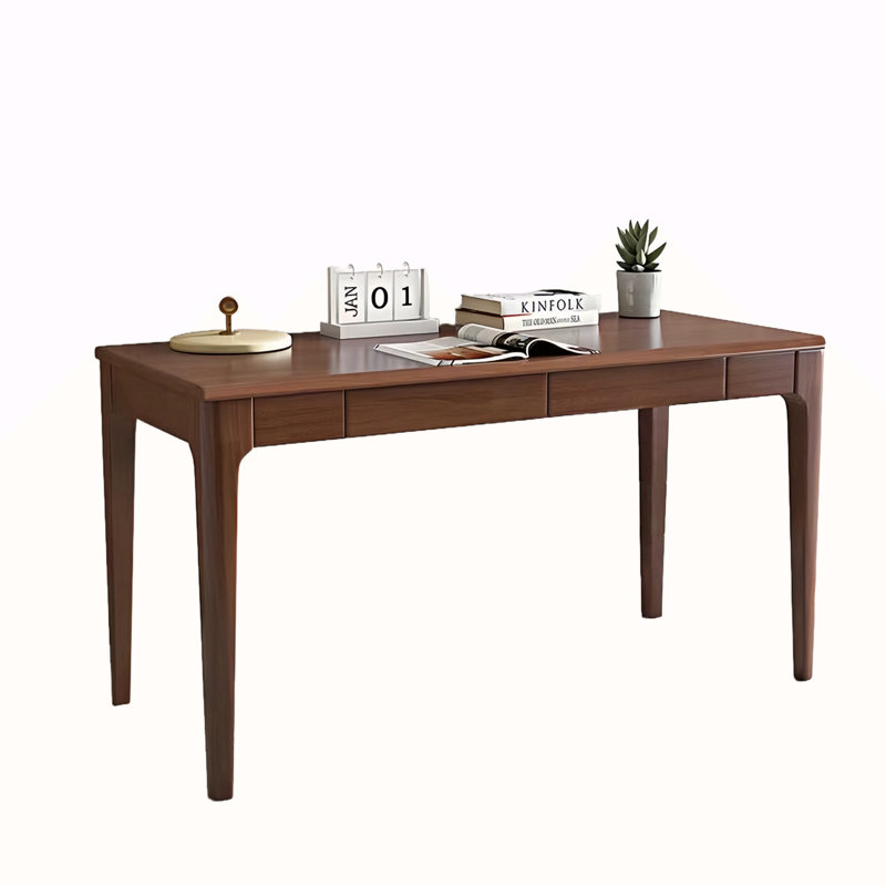 Bureau en bois massif avec tiroirs, Noyer
