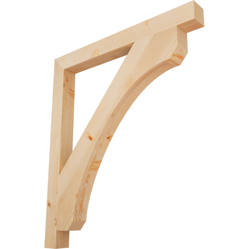 Support de bloc lisse H 3 po x l 3 1/2 po x P 42 po x H 48 po, Sapin de Douglas, 48" H x 3.5" W x 42" D, Lisse