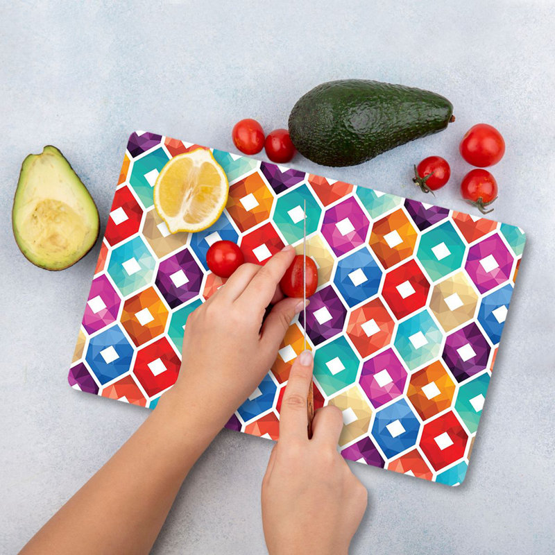 Premium Tempered Glass Cutting Board, 11.8 x 15.7 inches | Antibacterial, Easy Clean, Non-Slip Silicone Feet | 100% Durable Glass, Thickness: 0.16 inches | Ideal for Kitchen Prep, Safe & Stylish Cooking Solution