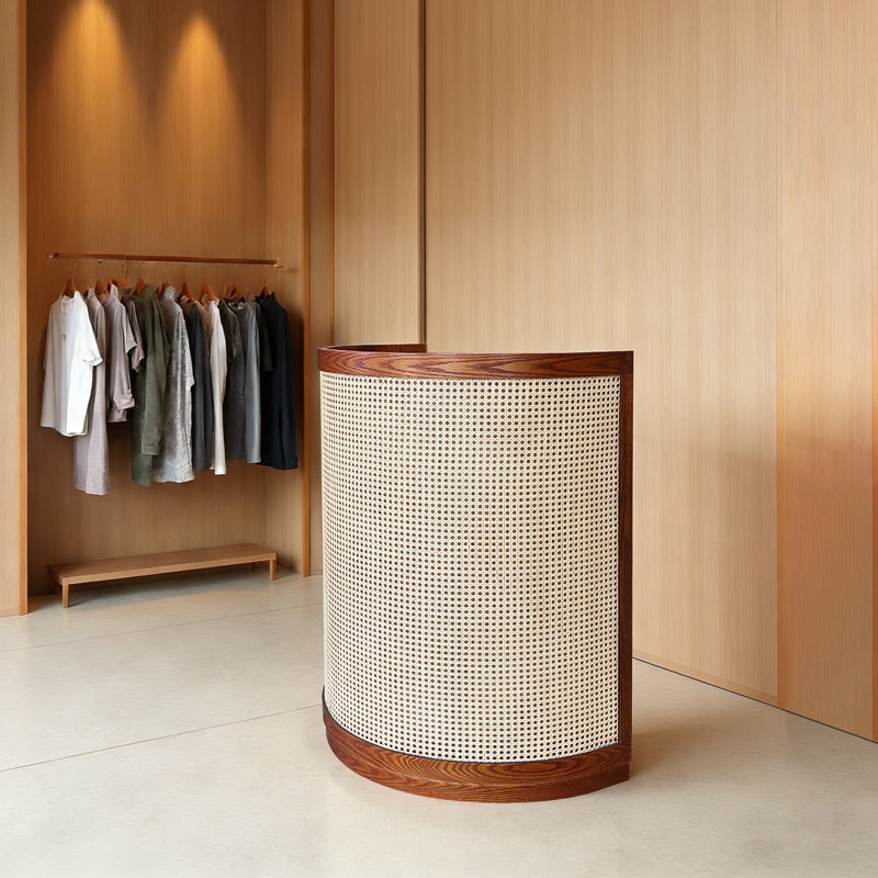 Amery U-Shaped Woven Rattan Reception Desk