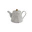 Théière en grès moucheté avec accents plaqués or