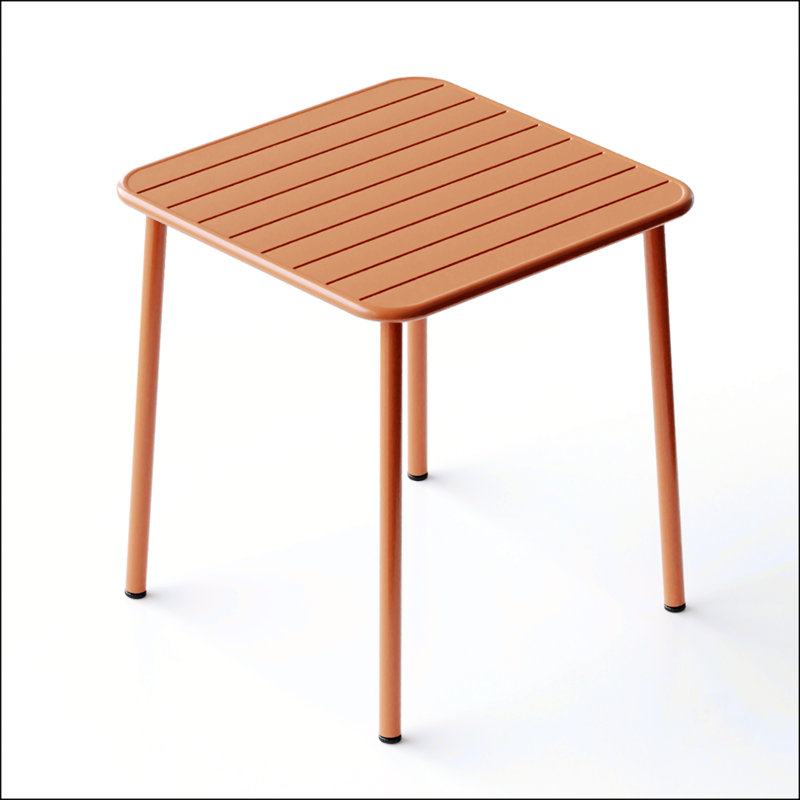 Table d'extérieur carrée imperméable Sera, idéale pour la cour, le balcon et les repas en plein air avec un design américain