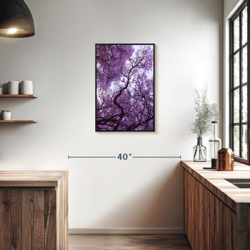Under Jacaranda Tree, Floating Frame Black, 21" X 31"