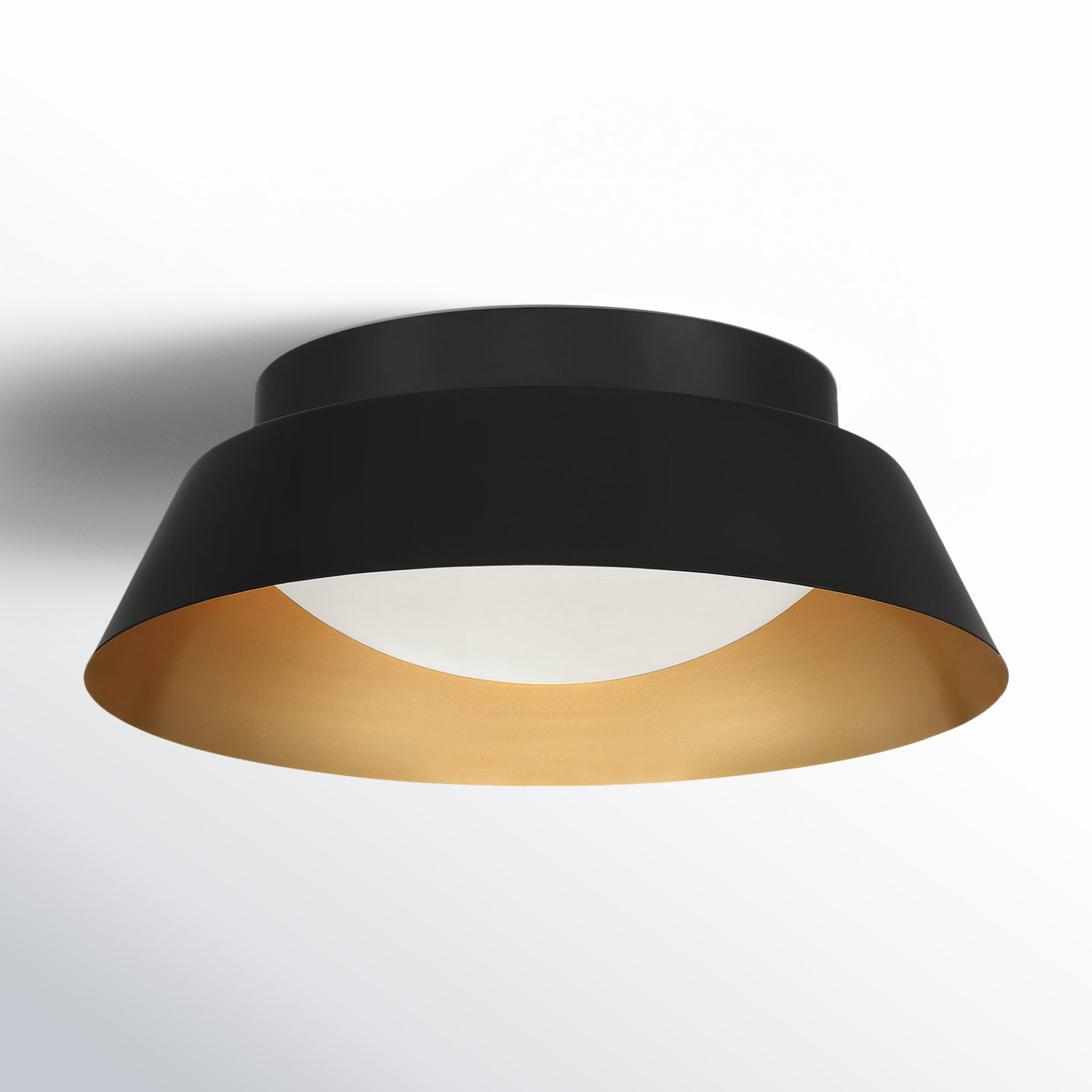 2 Light Flush Mount, Matte Black