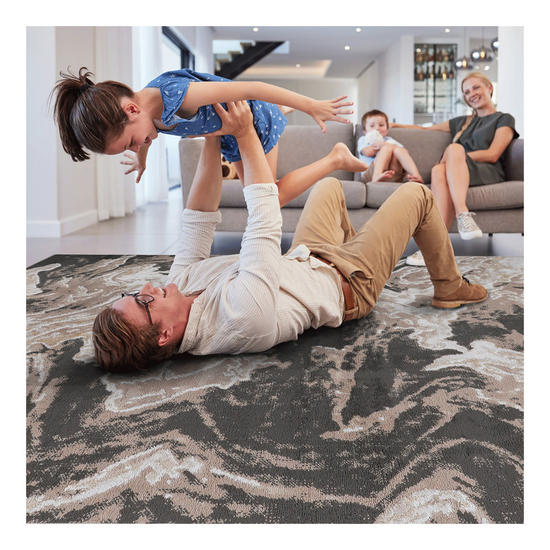 Collection L.Brown /Abstract Non-Shedding Living Room Bedroom Dining Home Office Stylish and Stain Resistant Area Rug