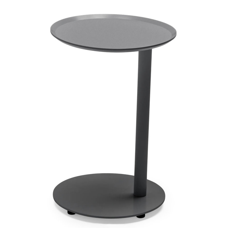 Terra Outdoor Circular Side Table, Charcoal