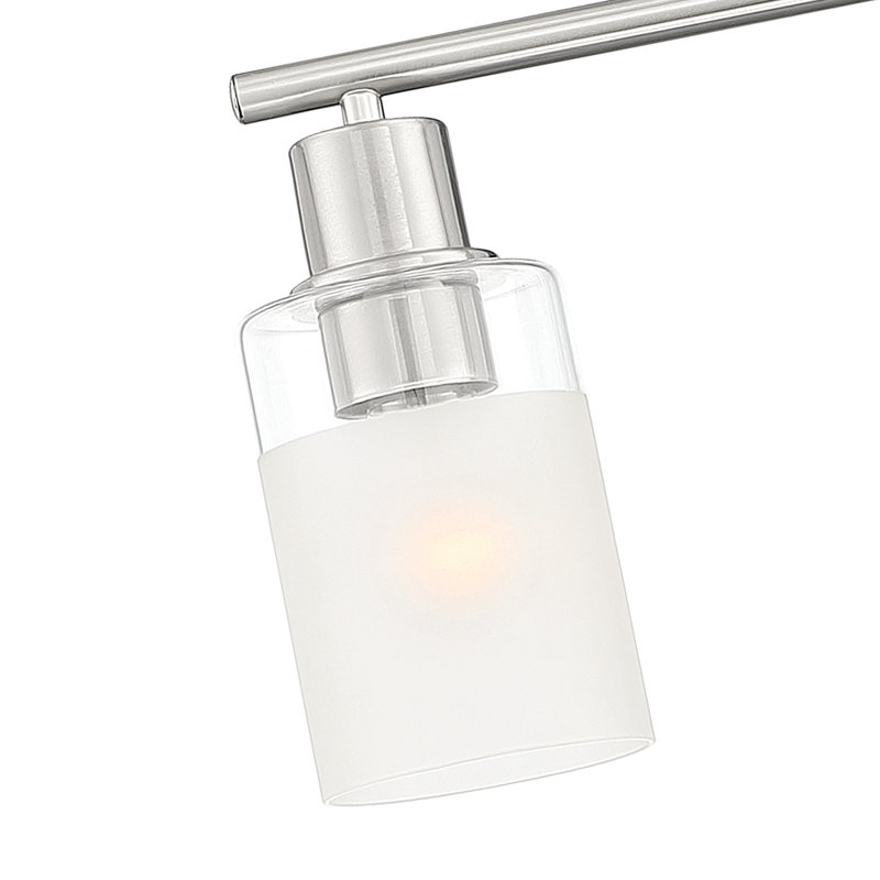 Luminaire suspendu en verre soufflé à la main Douglas Forge, Nickel brossé