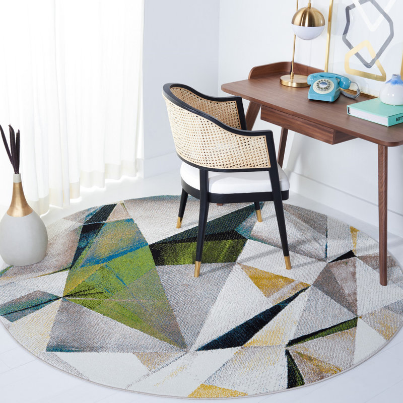 Sase Performance Abstract Rug, Round 6'7"
