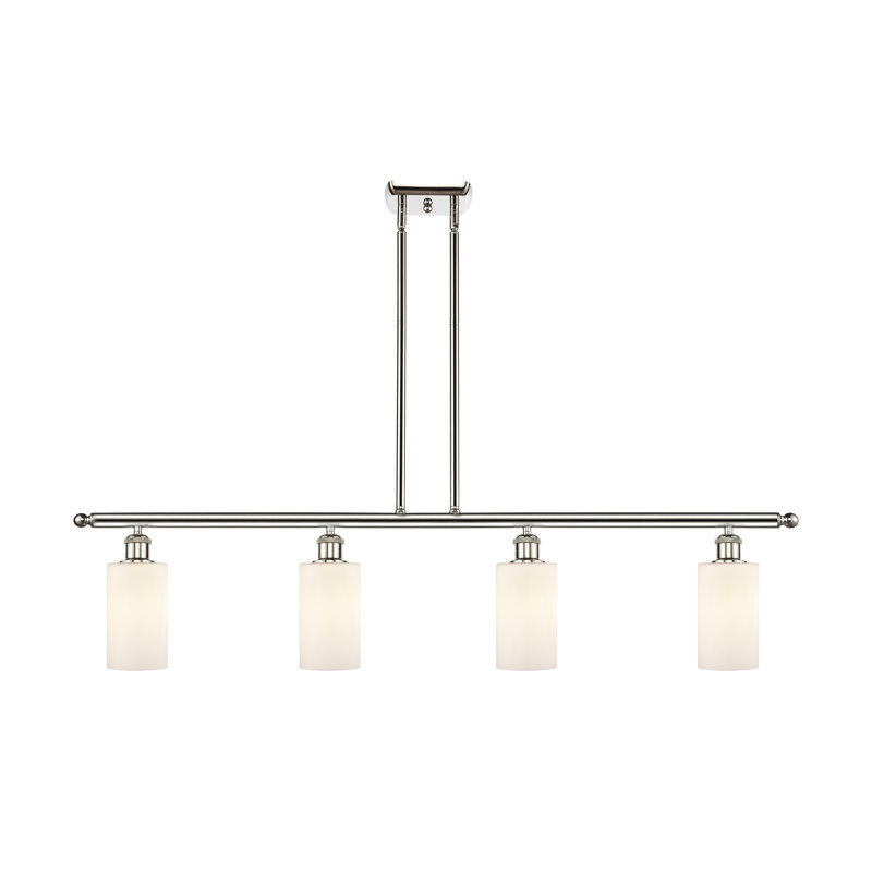 Cloverdale 4 - Light Kitchen Island Pendant, Polished Nickel, LED, Matte White