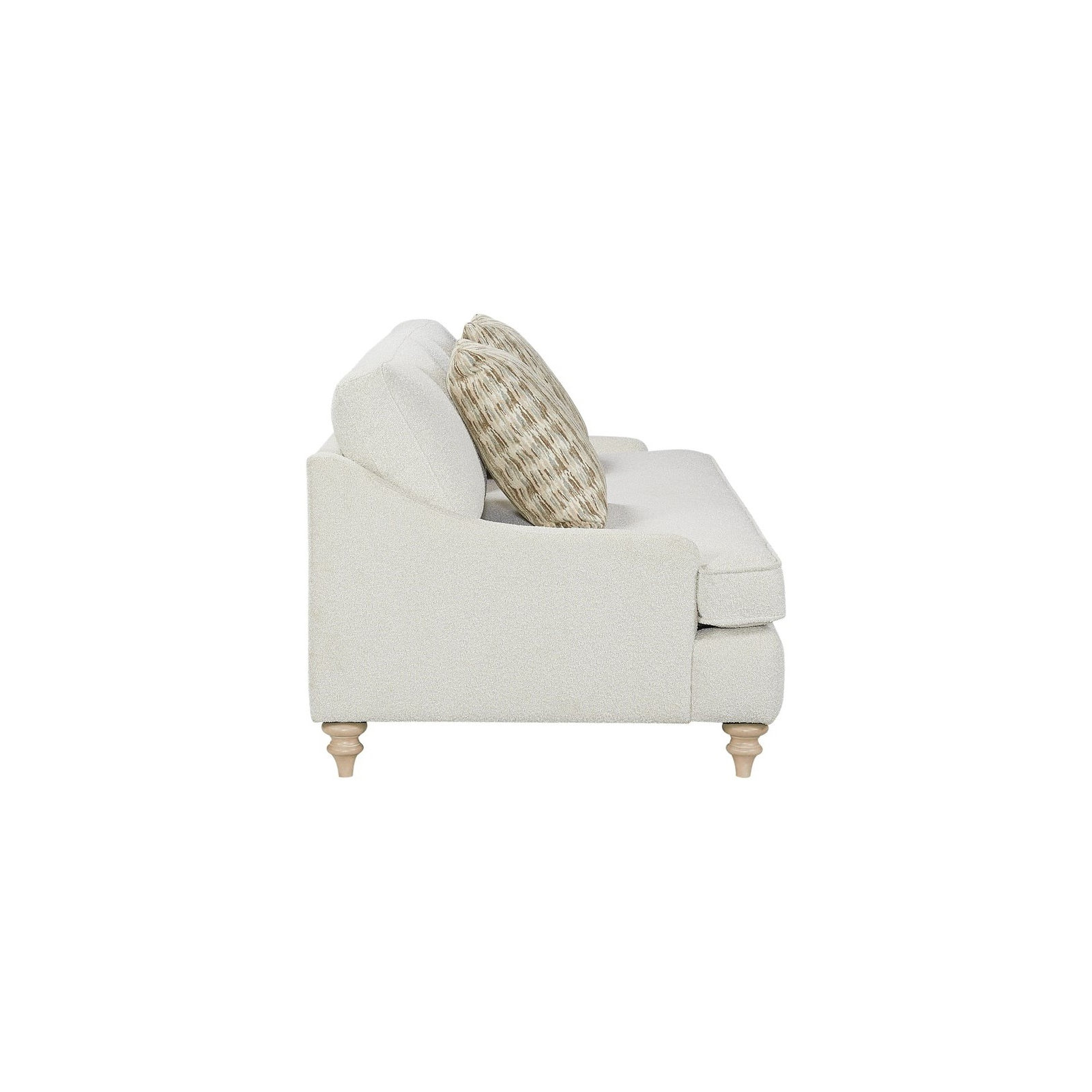 Haley Upholstered Sofa with Pillows, White