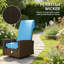 Fauteuils inclinables confortables bleu ciel, rotin en acier, patio extérieur