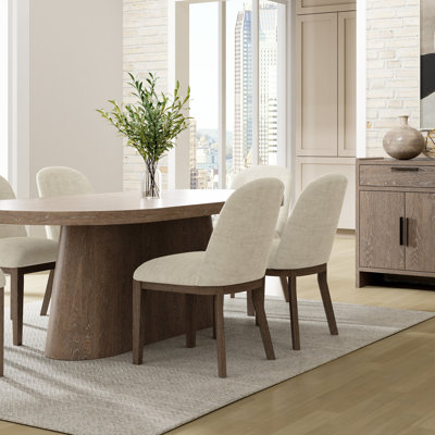 Cocoa and Ivory Shelter Upholstered Chair Set of 2 by Corrigan Studio