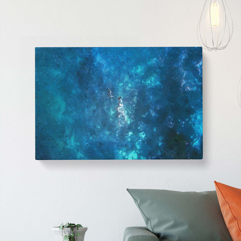 Two Swimmers Swimming - Wrapped Canvas, 35cm H x 50cm W x 3cm D