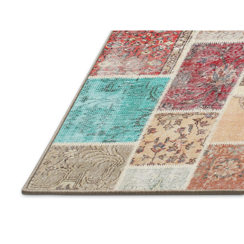 Tapis contemporain gris / beige / brun, Rectangle 7 pi x 9 pi