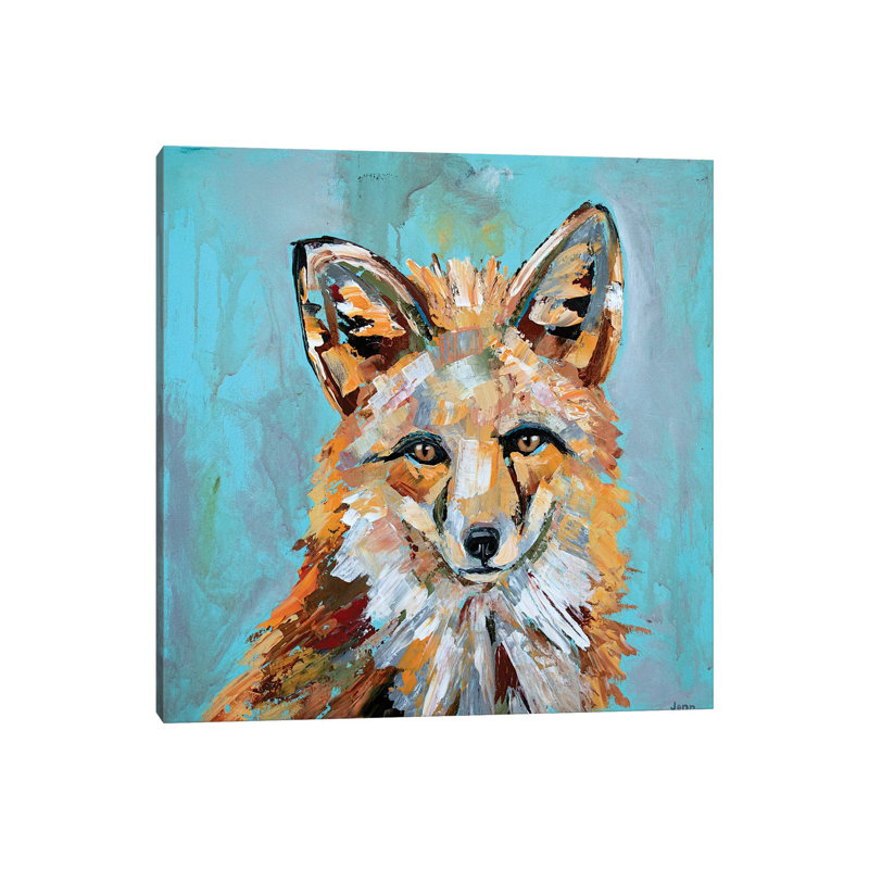 Charcoal Woodland Fox II by Jennifer Seeley - Wrapped Canvas Print