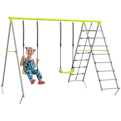 Outsunny Metal Swing Set with 2 Swing(s)
