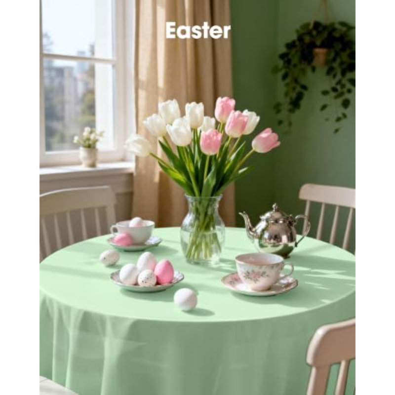 Nappes rondes jetables en plastique de 213 cm (84 po), lot de 10, vert sauge