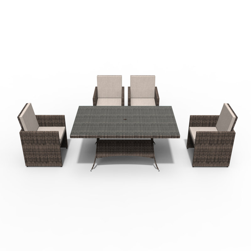 Ensemble de salle à manger rectangulaire pour 4 personnes 62,99 po, Brun