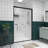 76" High Double Sliding Shower Door With Handle For Towel Hanging, Black Aluminum Frame, Easy Installation Steps Guide