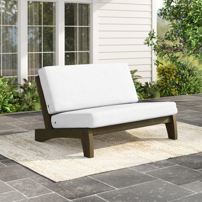 Polett Teak Wood Patio Outdoor Armless Lounge Chair