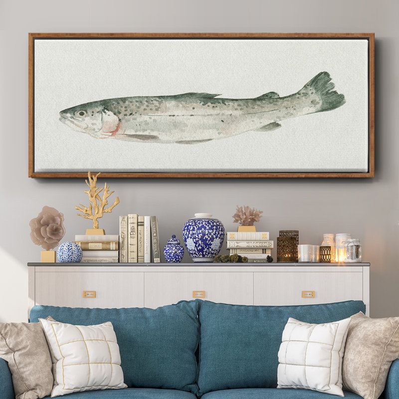 Fresh Catch IV- Framed Canvas 2781647WC, Noyer, H 8 po x l 20 po x P 1,5 po
