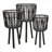 Handwoven Bamboo and Pine Wood Planters with Tripod Base, Decorative Woven Design, Durable Construction, Set of 3-1673631524-1673631531