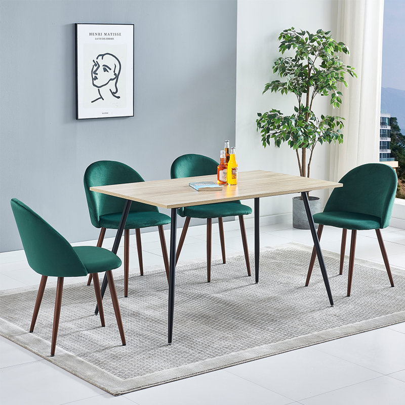 Ensemble de salle à manger rectangulaire L 31,4 po x l 51,1 po Meilani, Vert, En bois