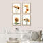 «Country Farm Summer Sunflower», ensemble de 4 impressions murales de jardin nature collage encadrées sur papier, impression de 4 pièces-93012322-93012320