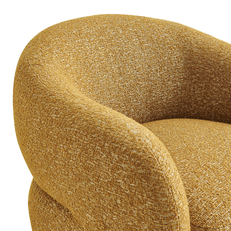 Fauteuil d'appoint pivotant Raylene, Moutarde