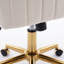 Chaise de bureau pivotante en velours beige avec base or noble