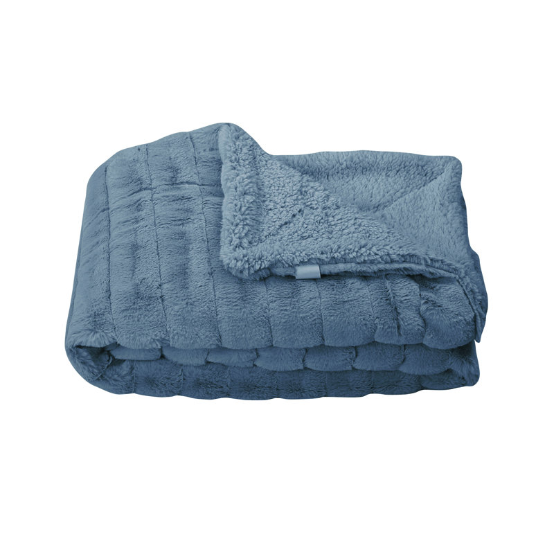 Super Mink Throw Blanket, 60" W x 80" L, Blue Mirage