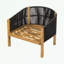 Fauteuil club d'extérieur en bois avec coussin-1028582228