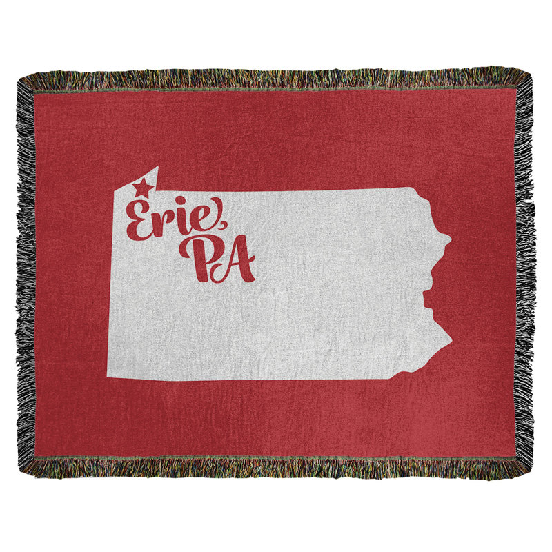 Jeté en coton tissé erie pennsylvanie, l 37 po x L 52 po, Rouge