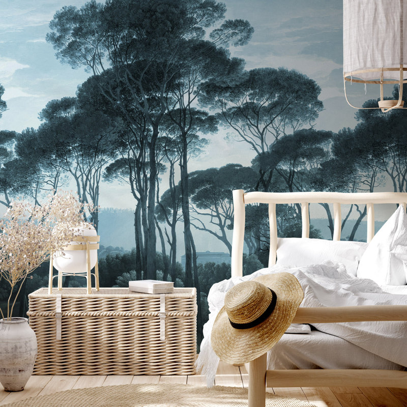 Italian Landscape Wallpaper Mural, Blue