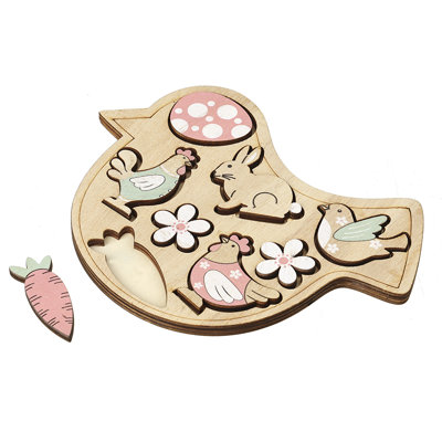 Wooden Bird With Easter Decs Set