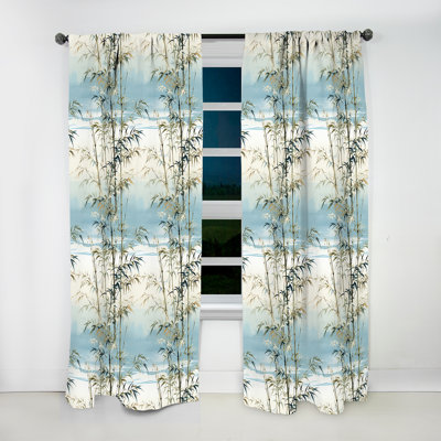 Bambou Tranquility Tropical Motif I - Rideau floral - Rideau floral obscurcissant - 1 panneau
