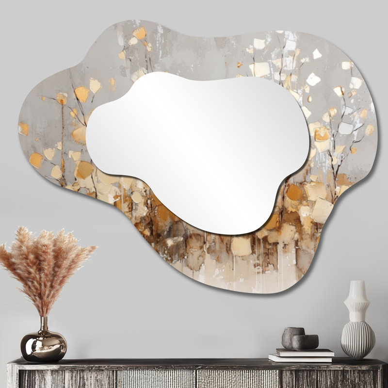 Miroir mural blanc - Horizon minimaliste, impression métallique, 27" x 35"