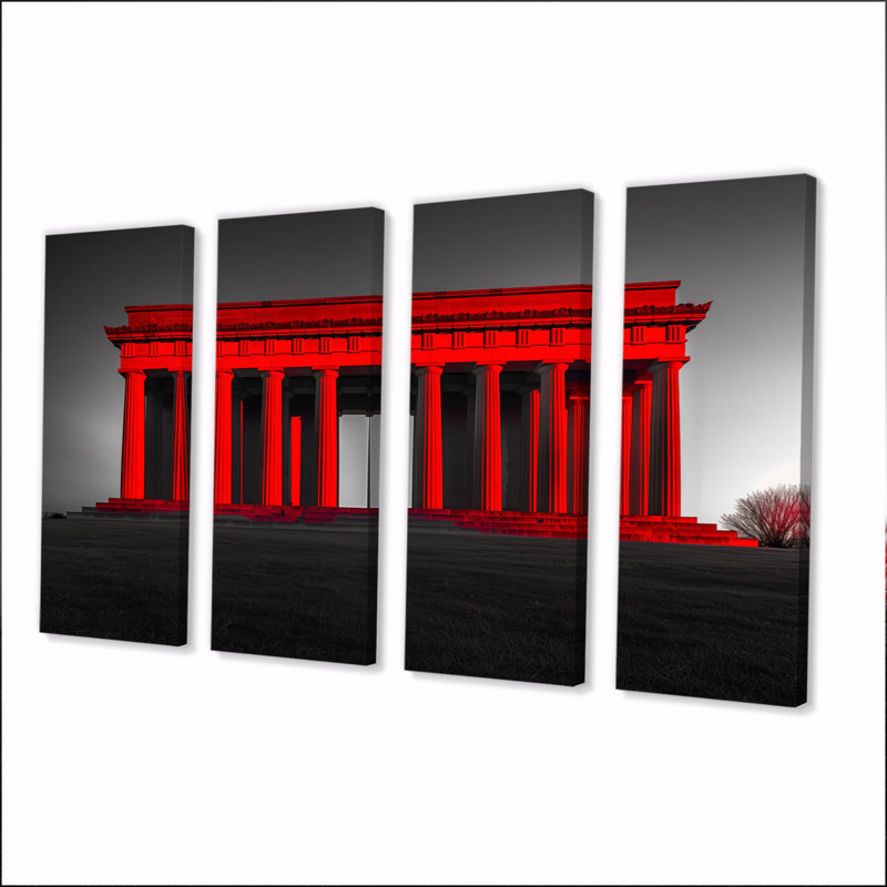 «Red Gray Lincoln», ensemble d'art mural, H 28 po x l 48 po