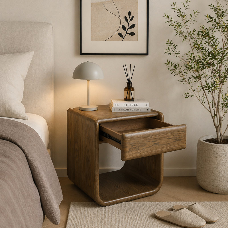 Lanza Dark Walnut End Table w/Drawer